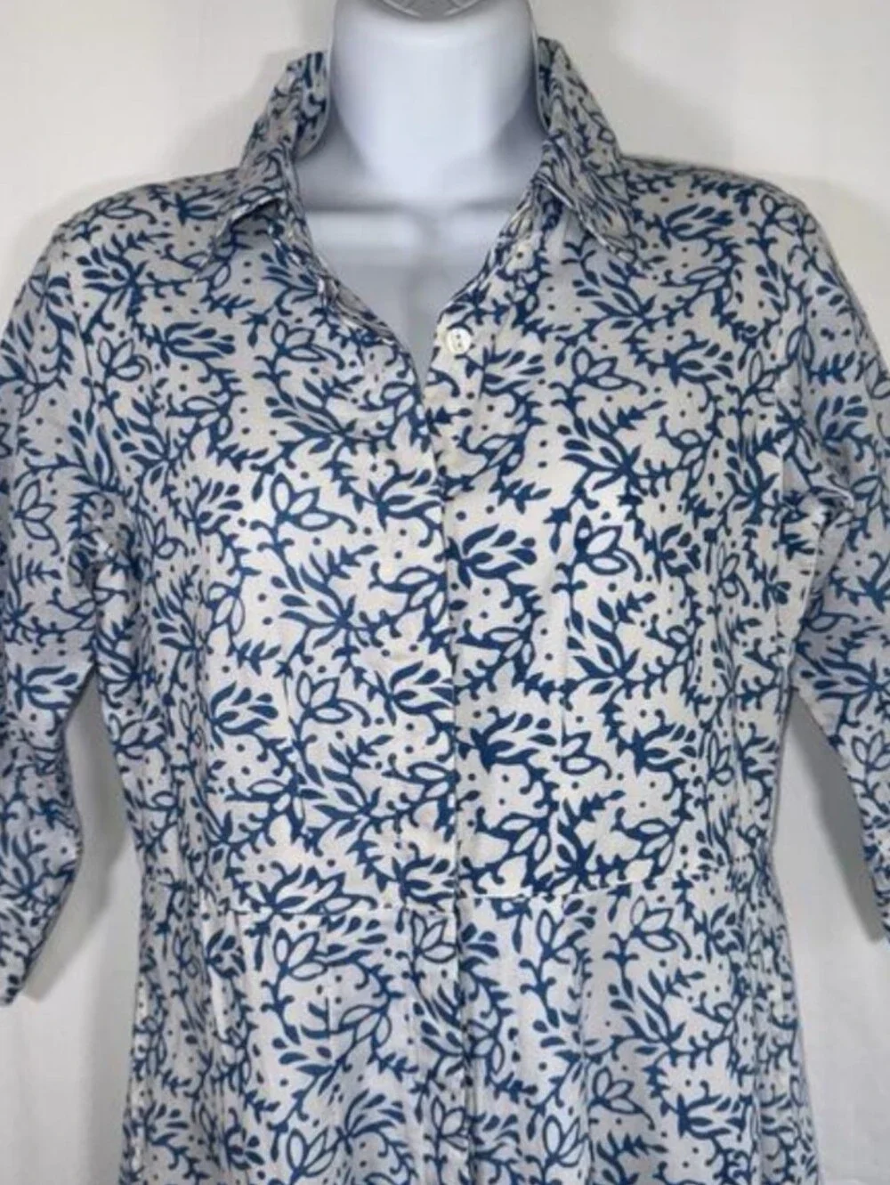 Livro blue and White Floral Shirt Dress, XS